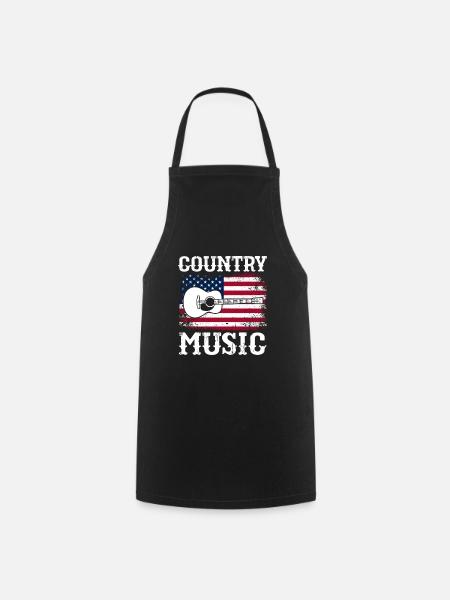 Cadeau de musique country country music - Tablier de cuisine - noir