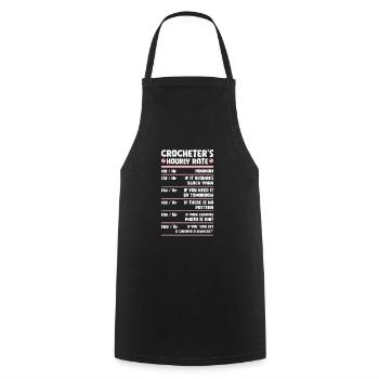 Crochet Knitting Sewing Seamstress Gift - Cooking Apron - black - Front - AI Model Male 185 dark (185cm)