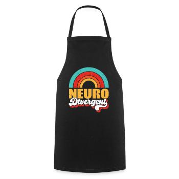 Autisme - Tablier de cuisine - noir - Devant - AI Model Male 185 dark (185cm)