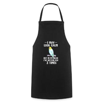 Budgie Bird Pet Parakeet Gift - Cooking Apron - black - Front - AI Model Male 185 dark (185cm)
