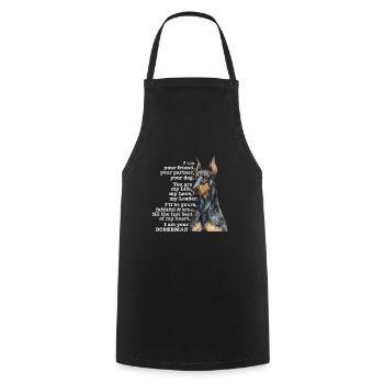 Doberman - Tablier de cuisine - noir - Devant - AI Model Male 185 dark (185cm)