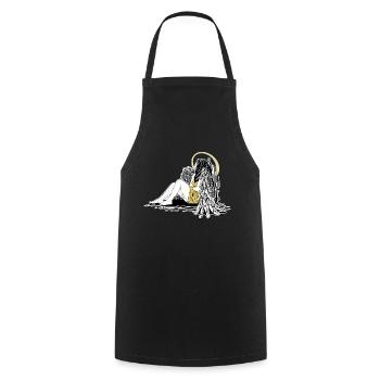 Angel Angel Wings - Cooking Apron - black - Front - AI Model Male 185 dark (185cm)