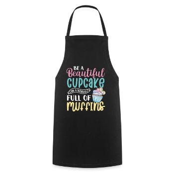 Cupcake Muffin Baking Gift - Cooking Apron - black - Front - AI Model Male 185 dark (185cm)