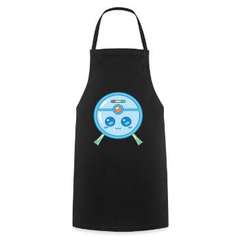 Süßer Saugroboter Staubsauger Kawaii - Kochschürze - Schwarz - Vorne - AI Model Male 185 dark (185cm)