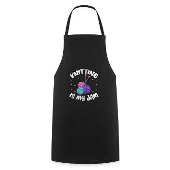 Crochet Knitting - Cooking Apron - black - Front - AI Model Male 185 dark (185cm)