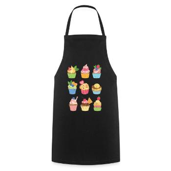 Cupcake - Kochschürze - Schwarz - Vorne - AI Model Male 185 dark (185cm)