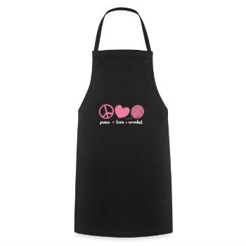 Crochet Knitting Sewing Seamstress Gift - Cooking Apron - black - Front - AI Model Male 185 dark (185cm)