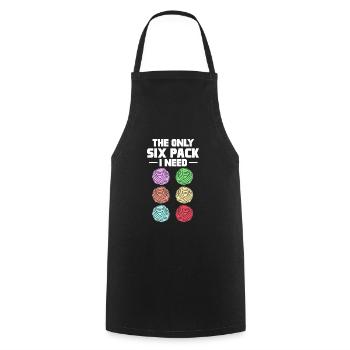 Crochet Knitting Sewing Seamstress Gift - Cooking Apron - black - Front - AI Model Male 185 dark (185cm)