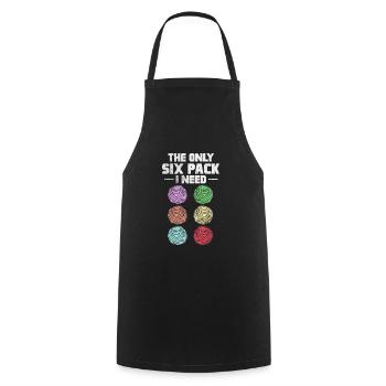 Crochet Knitting - Cooking Apron - black - Front - AI Model Male 185 dark (185cm)