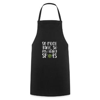 Crochet Knitting Sewing Seamstress Gift - Cooking Apron - black - Front - AI Model Male 185 dark (185cm)