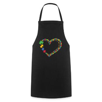 Autisme - Tablier de cuisine - noir - Devant - AI Model Male 185 dark (185cm)