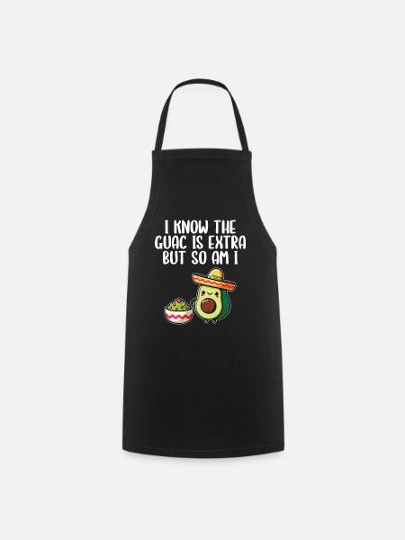 Avocado Guacamole Vegan Geschenk - Kochschürze - Schwarz