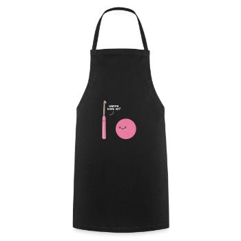 Crochet Knitting Sewing Seamstress Gift - Cooking Apron - black - Front - AI Model Male 185 dark (185cm)