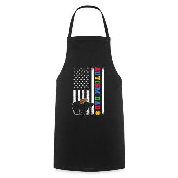Journée de sensibilisation des pères autistes autistes cadeau - Tablier de cuisine - noir - Devant - AI Model Male 185 dark (185cm)