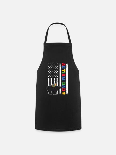 Journée de sensibilisation des pères autistes autistes cadeau - Tablier de cuisine - noir