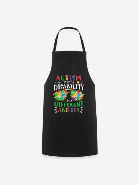 Autisme - Tablier de cuisine - noir
