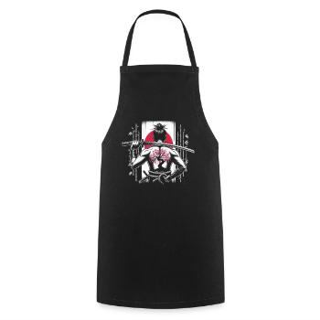 Samurai Ronin Sword Fighting Warrior Gift - Cooking Apron - black - Front - AI Model Male 185 dark (185cm)