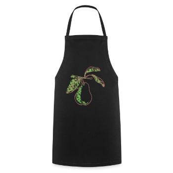 Poire Art Vegan Fruit - Tablier de cuisine - noir - Devant - AI Model Male 185 dark (185cm)