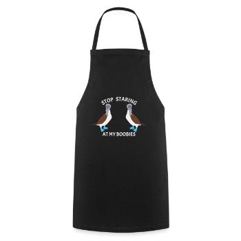 Stop Staring Boobies Blue-footed Booby Bird - Cooking Apron - black - Front - AI Model Male 185 dark (185cm)
