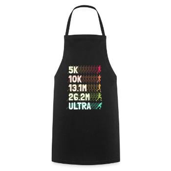 Ultramarathon Marathon Runner Running - Cooking Apron - black - Front - AI Model Male 185 dark (185cm)