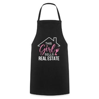 Realtor - Cooking Apron - black - Front - AI Model Male 185 dark (185cm)