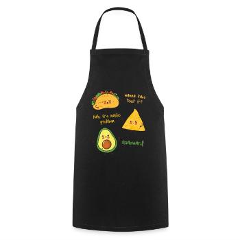 Avocado Guacamole Vegan Gift - Cooking Apron - black - Front - AI Model Male 185 dark (185cm)