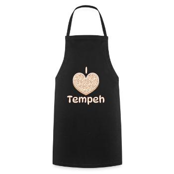 I Love Tempeh Vegan Veganer Indonesisch - Kochschürze - Schwarz - Vorne - AI Model Male 185 dark (185cm)