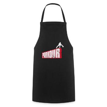Parkour - Kochschürze - Schwarz - Vorne - AI Model Male 185 dark (185cm)
