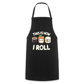 Sushi Food Japon Nigiri Cadeau - Tablier de cuisine - noir - Devant - AI Model Male 185 dark (185cm)