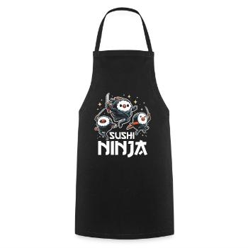 Sushi Food Japon Nigiri Cadeau - Tablier de cuisine - noir - Devant - AI Model Male 185 dark (185cm)