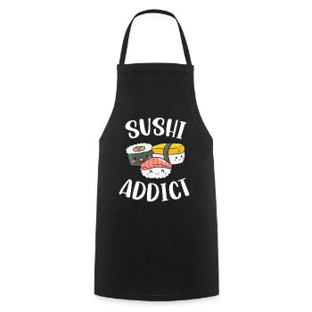 Sushi Essen Japan Nigiri Geschenk - Kochschürze - Schwarz - Vorne - AI Model Male 185 dark (185cm)