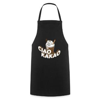 Ciao Cocoa Drôle de dicton Chocolat - Tablier de cuisine - noir - Devant - AI Model Male 185 dark (185cm)