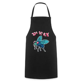I ́M So Fly Fly Insects Fly - Cooking Apron - black - Front - AI Model Male 185 dark (185cm)