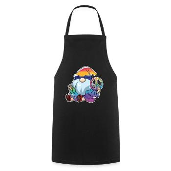 Peace Gnome Gnome Dwarves LGBTQ+ - Cooking Apron - black - Front - AI Model Male 185 dark (185cm)