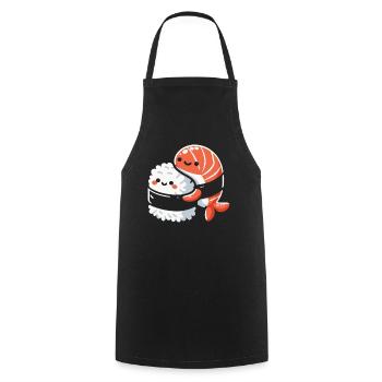 Sushi Essen Japan Nigiri Geschenk - Kochschürze - Schwarz - Vorne - AI Model Male 185 dark (185cm)