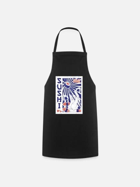 Sushi Food Japan Nigiri Gift - Cooking Apron - black