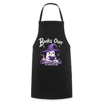 Ghost Woman Loves Reading Halloween - Cooking Apron - black - Front - AI Model Male 185 dark (185cm)