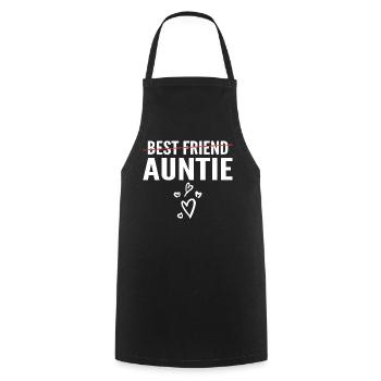 Promoted to Auntie - Best Friend to Auntie - Cooking Apron - black - Front - AI Model Male 185 dark (185cm)