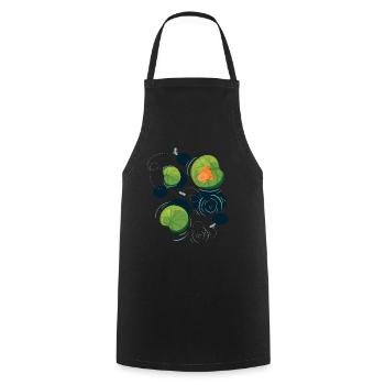 Grenouille, nénuphar, Grenouille arboricole, Amphibien - Tablier de cuisine - noir - Devant - AI Model Male 185 dark (185cm)