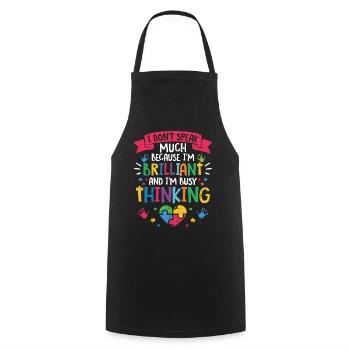 Autisme - Tablier de cuisine - noir - Devant - AI Model Male 185 dark (185cm)