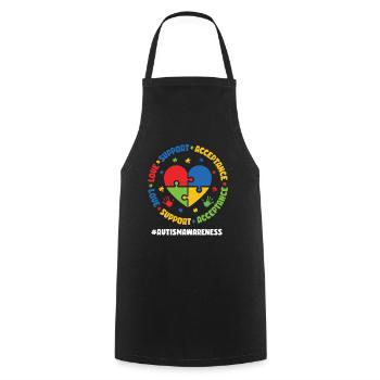 Journée de sensibilisation à l’autisme Cadeau autiste - Tablier de cuisine - noir - Devant - AI Model Male 185 dark (185cm)