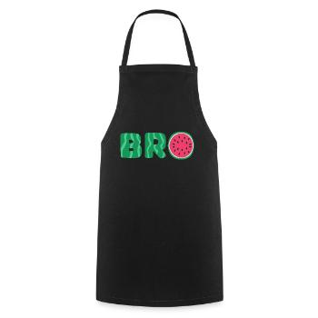 Melon pastèque Fruit d’été Frère Cadeau - Tablier de cuisine - noir - Devant - AI Model Male 185 dark (185cm)