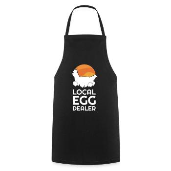 Local Egg Dealer Huhn Hühner Eier - Kochschürze - Schwarz - Vorne - AI Model Male 185 dark (185cm)