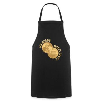 My Hobby Makes Cents Numismatic Coins - Cooking Apron - black - Front - AI Model Male 185 dark (185cm)