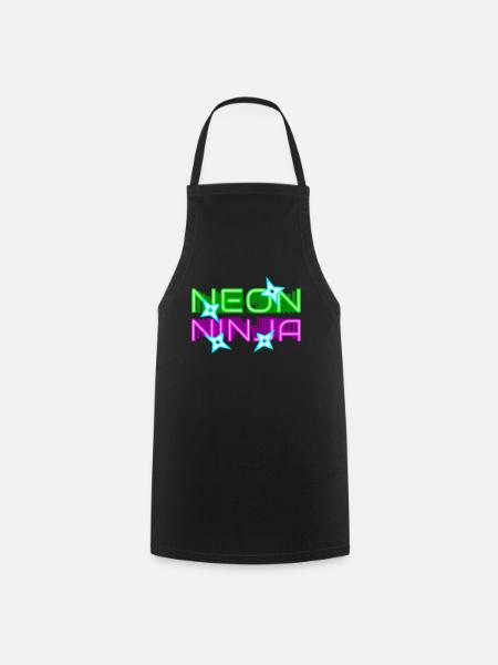Neon Ninja Festival EDM Music Rave - Cooking Apron - black