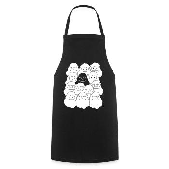 Sweet Sheep Herd Sheep Wool - Cooking Apron - black - Front - AI Model Male 185 dark (185cm)