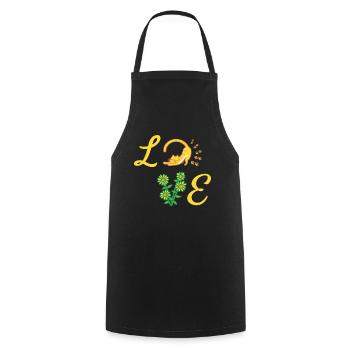 Sunflowers Love Cat Florist Flowers - Cooking Apron - black - Front - AI Model Male 185 dark (185cm)