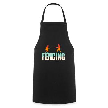 Fechten Schwert Säbel Degen Fechter Geschenk - Kochschürze - Schwarz - Vorne - AI Model Male 185 dark (185cm)