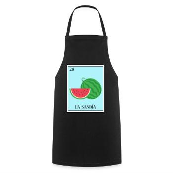 Melon pastèque Fruit d’été Cadeau végétalien - Tablier de cuisine - noir - Devant - AI Model Male 185 dark (185cm)