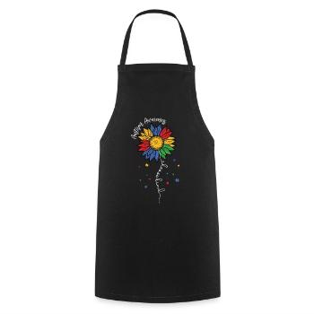 Autisme - Tablier de cuisine - noir - Devant - AI Model Male 185 dark (185cm)